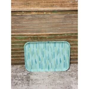 MCM Large Rectangle Serving Tray Green Retro Design Atomic Vintage